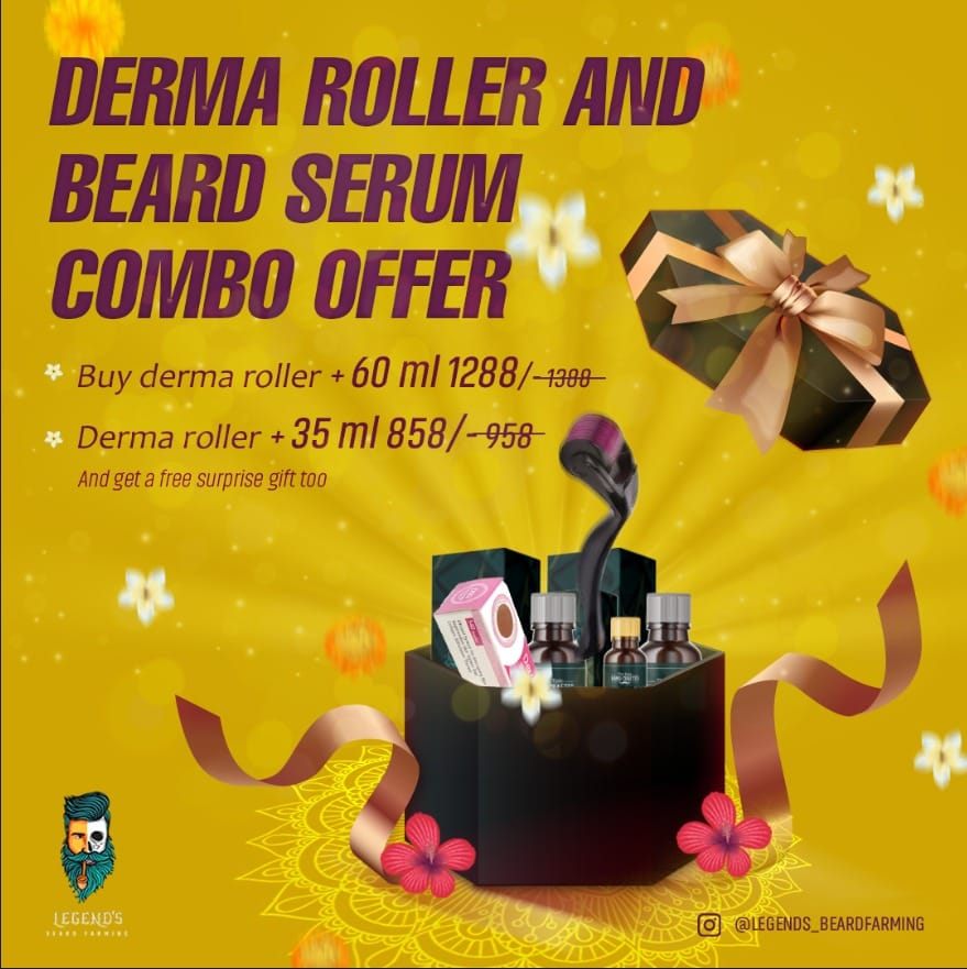 35ml BEARD SERUM + DERMA ROLLER (0.5mm) COMBO